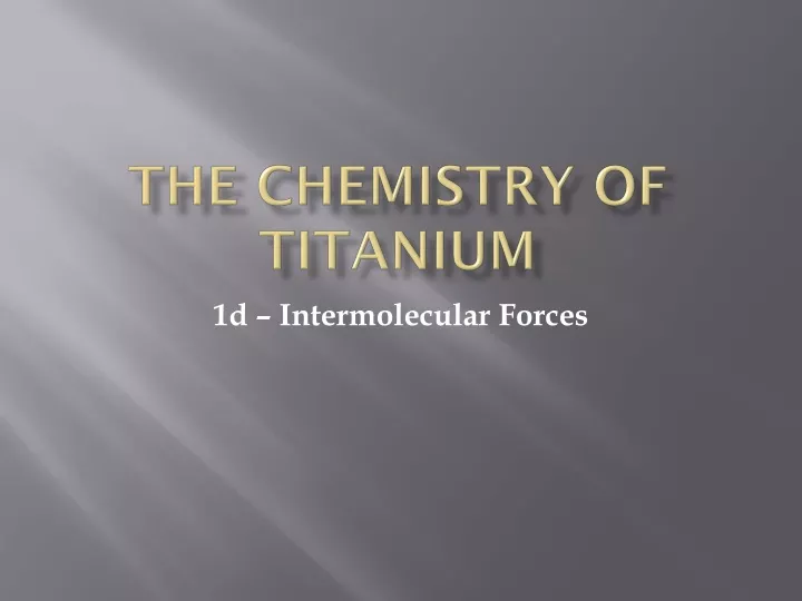 the chemistry of titanium