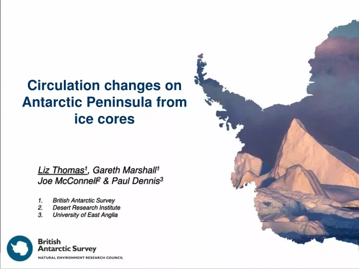 circulation changes on antarctic peninsula from ice cores