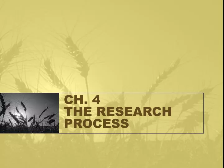 ch 4 the research process
