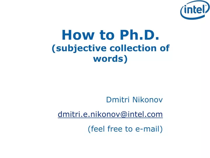 how to ph d subjective collection of words