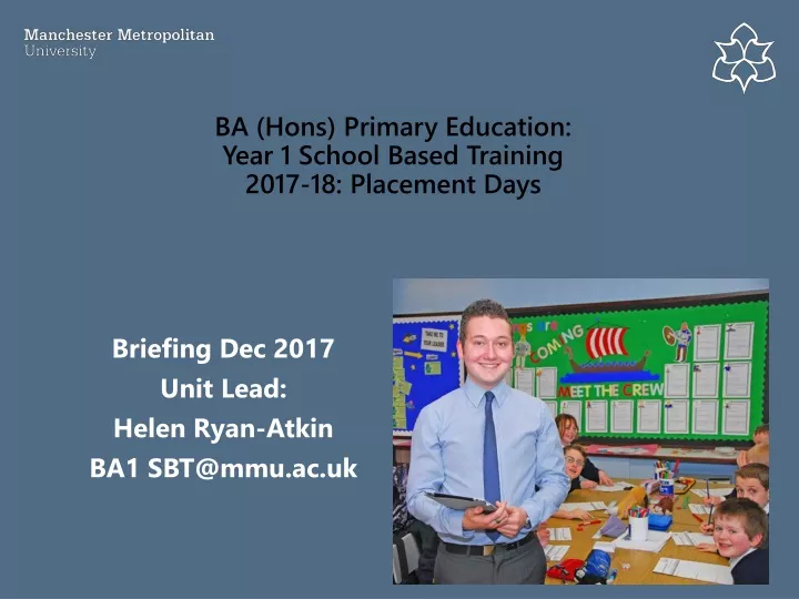 ba hons primary education year 1 school based training 2017 18 placement days
