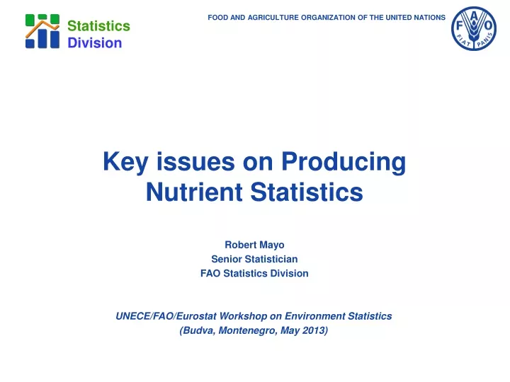 key issues on producing nutrient statistics