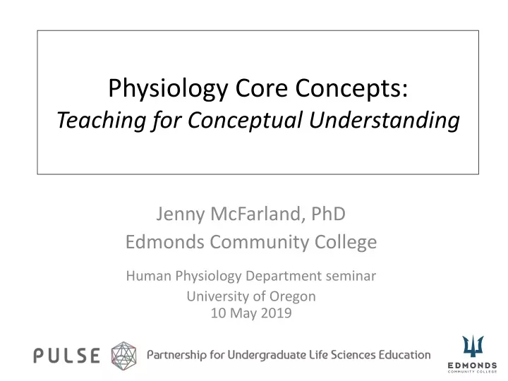 physiology core concepts teaching for conceptual understanding