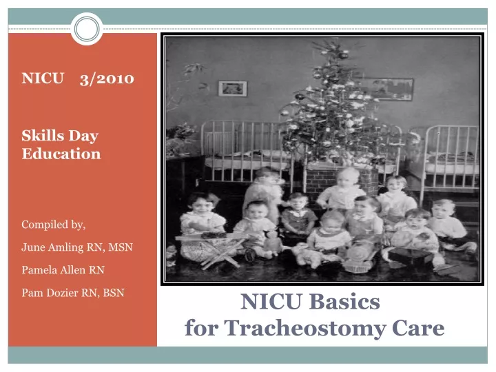 nicu basics for tracheostomy care