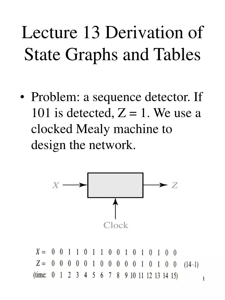 lecture 13 derivation of state graphs and tables