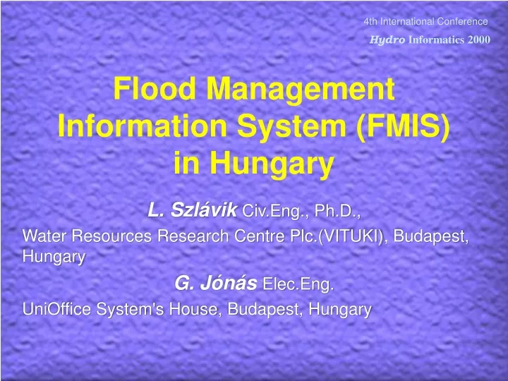 flood management information system fmis in hungary