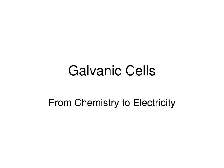 from chemistry to electricity