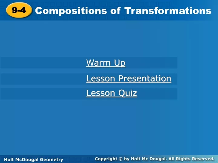compositions of transformations