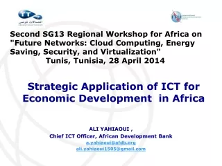 Strategic Application of ICT for Economic Development  in Africa