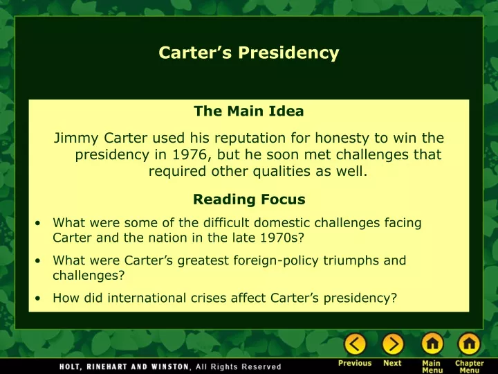 carter s presidency