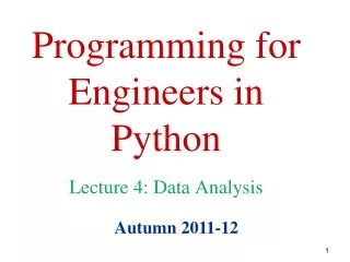 Programming for Engineers in Python
