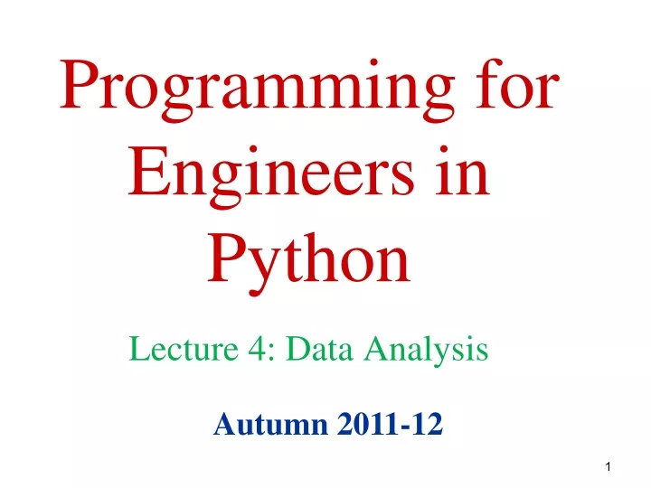 programming for engineers in python