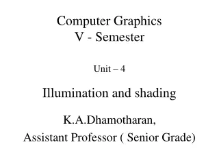 Computer Graphics V - Semester