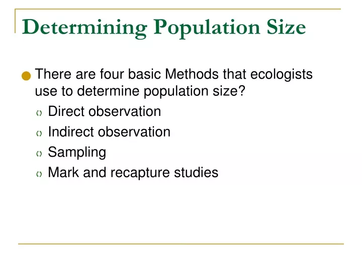 determining population size