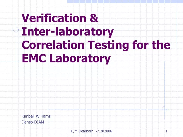 verification inter laboratory correlation testing for the emc laboratory