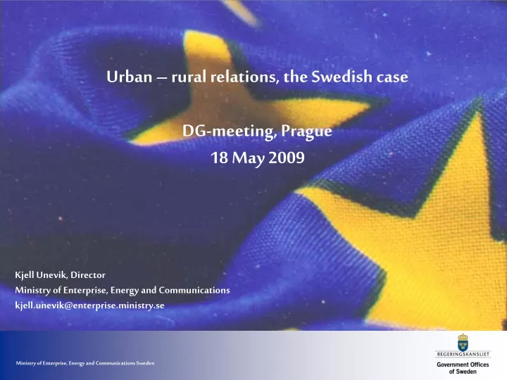 urban rural relations the swedish case dg meeting
