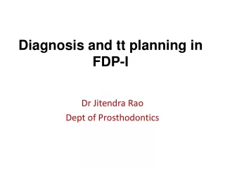 Diagnosis and tt planning in FDP-I