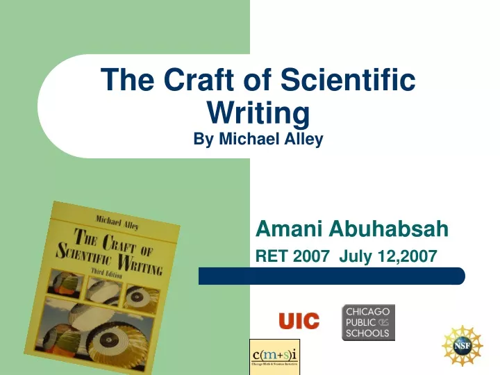 the craft of scientific writing by michael alley