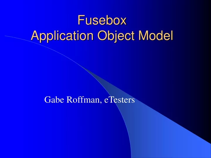 fusebox application object model