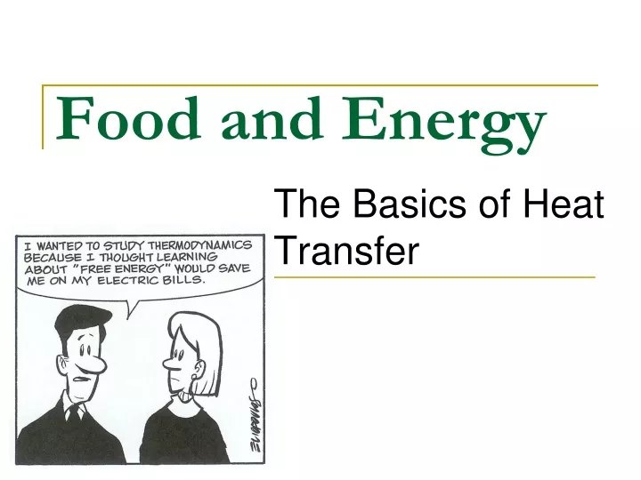 food and energy