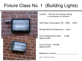 Fixture Class No. 1  (Building Lights)