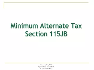 Minimum Alternate Tax Section 115JB