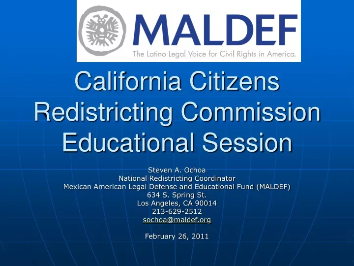 california citizens redistricting commission educational session