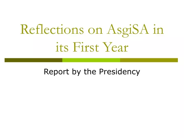 reflections on asgisa in its first year
