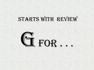 STARTS WITH  REVIEW