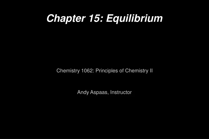 chapter 15 equilibrium
