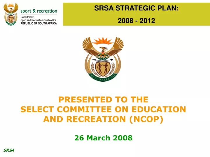 srsa strategic plan 2008 2012