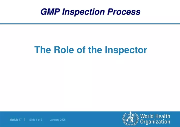 gmp inspection process