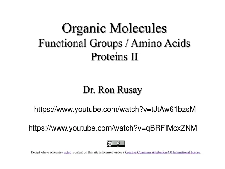 organic molecules functional groups amino acids