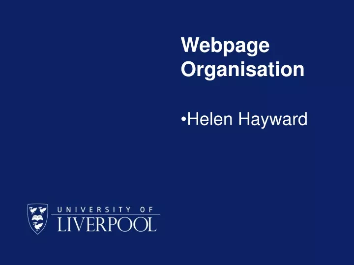 webpage organisation