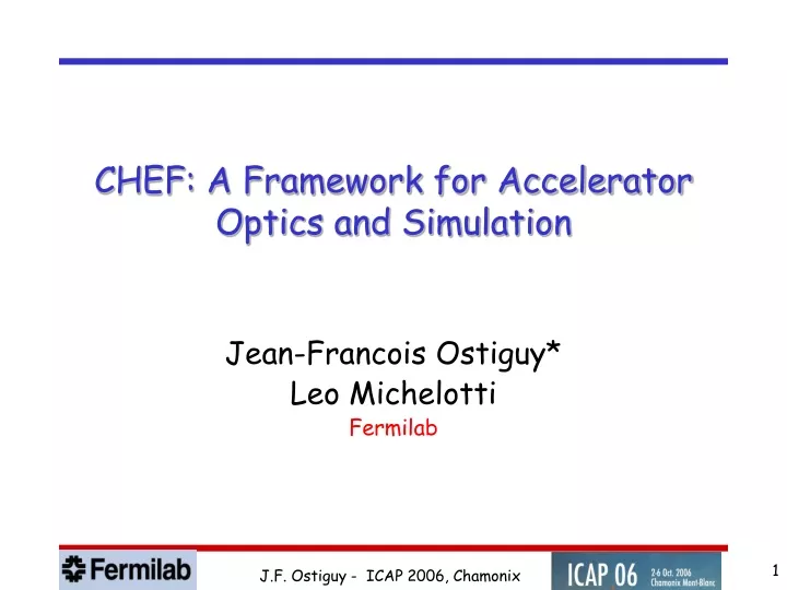 chef a framework for accelerator optics and simulation