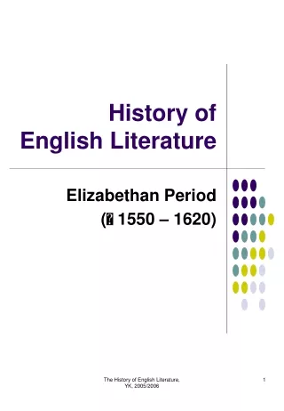 History of  English Literature