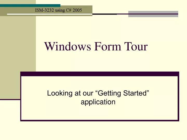 windows form tour