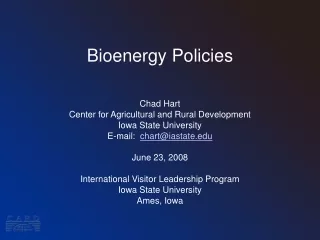 Bioenergy Policies