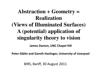 Abstraction + Geometry = Realization (Views of Illuminated Surfaces)