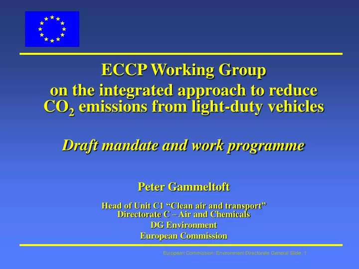 eccp working group on the integrated approach