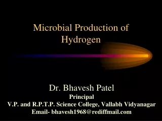 Microbial Production of Hydrogen