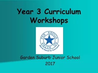 Year 3 Curriculum  Workshops