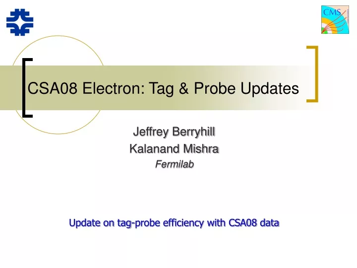 csa08 electron tag probe updates