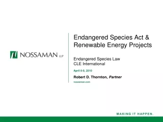 Endangered Species Act &amp; Renewable Energy Projects