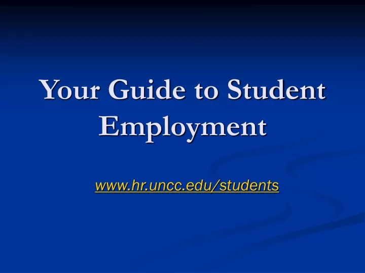 your guide to student employment