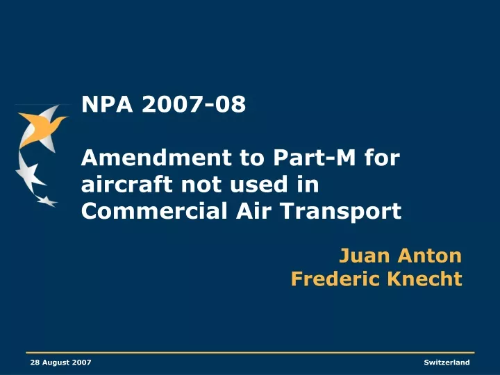 npa 2007 08 amendment to part m for aircraft not used in commercial air transport