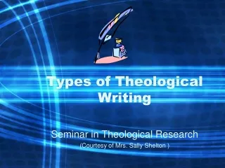 Types of Theological Writing