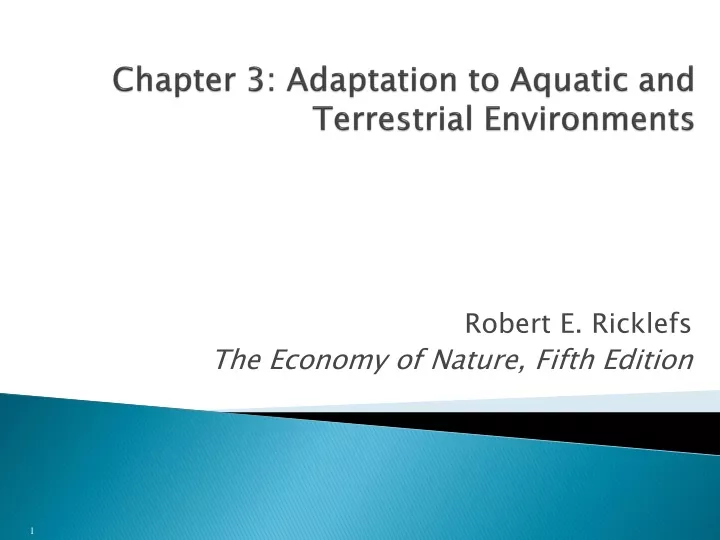 chapter 3 adaptation to aquatic and terrestrial environments