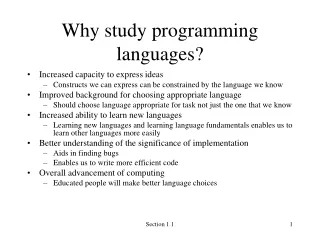 Why study programming languages?