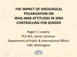 The impact of Ideological polarization on iraq -war attitudes in 2004 Controlling for gender